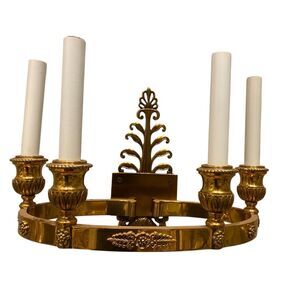 Antique Empire Neoclassical Oval Wall Sconce Brass